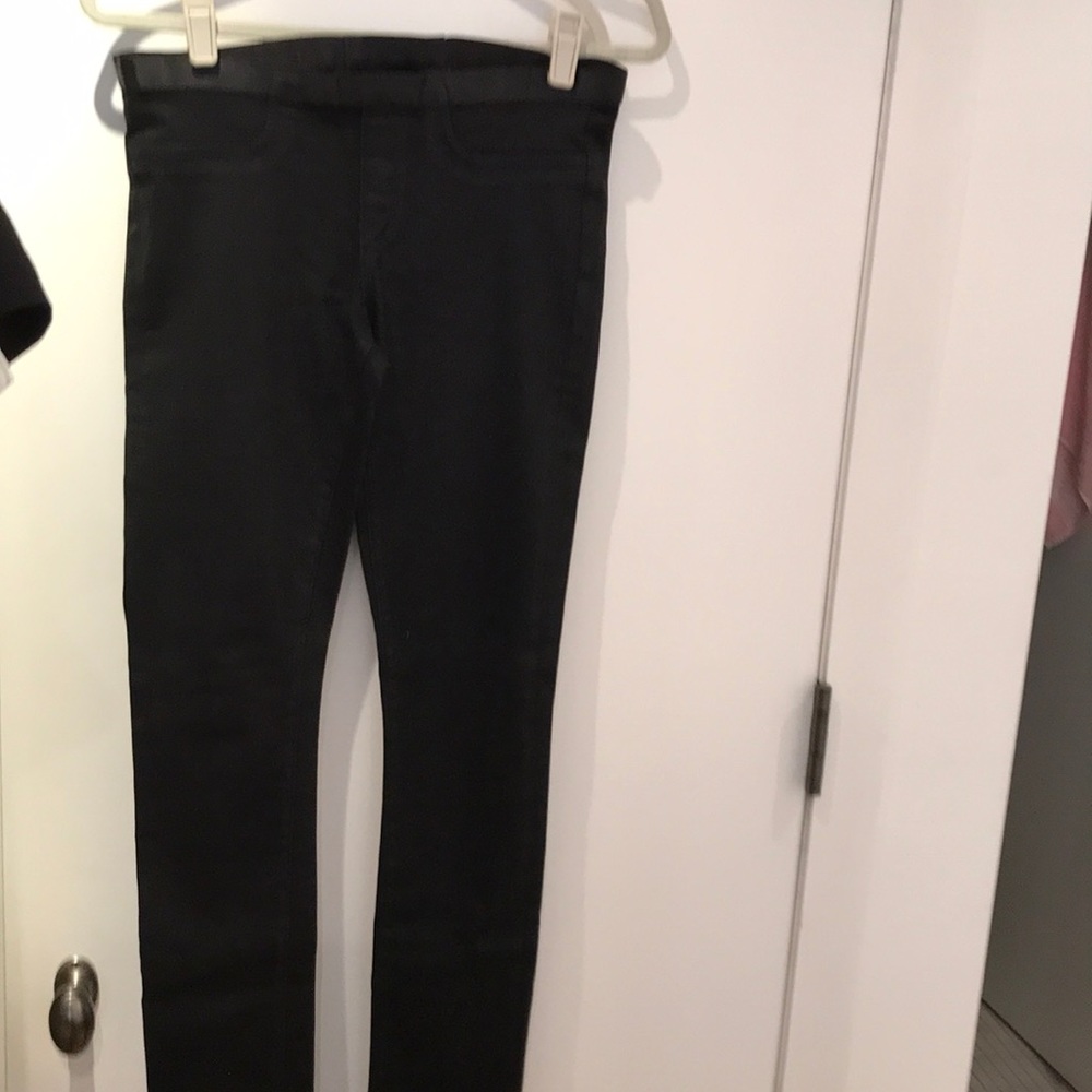 Helmut Lang black pull on stretchy jeans